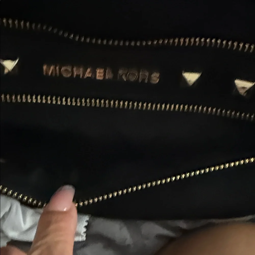 Michael Kors Black Studded Nylon Belt Bag with Gold Hardware